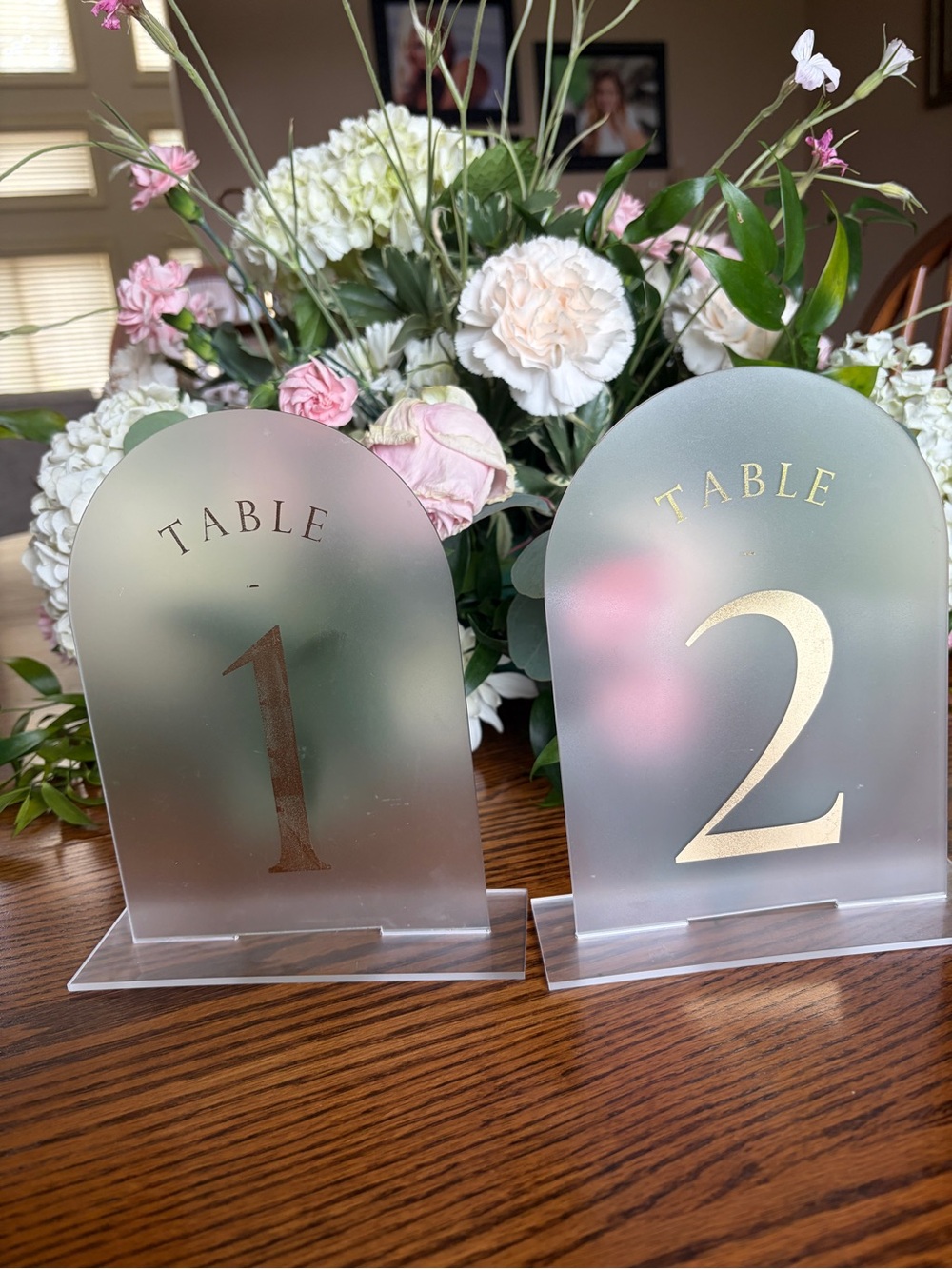 Frosted Acrylic Table Numbers - Set of Elegant Gold Numerals 1-20